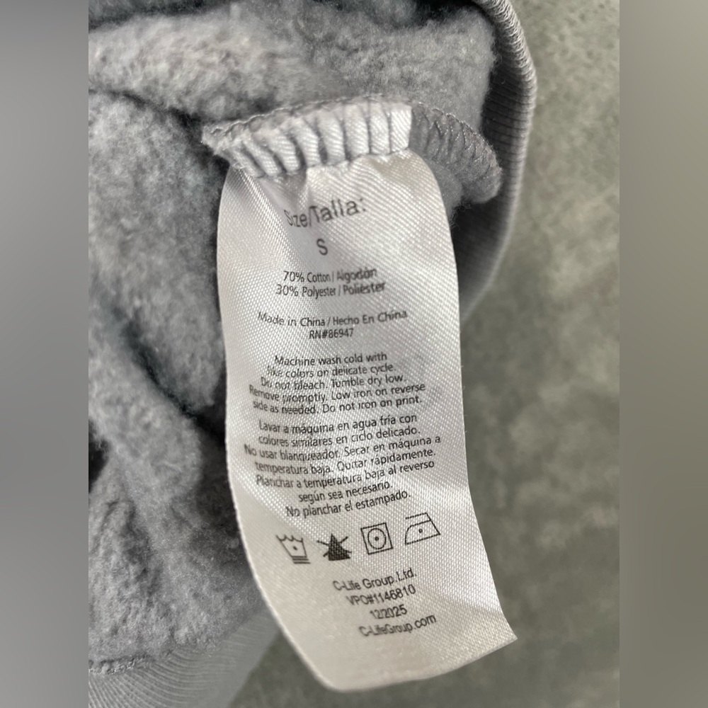 Von Dutch Hooded Sweatshirt Mens Small / Medium Logo Gray Hoodie 8 Ball Flames - Picture 12 of 15